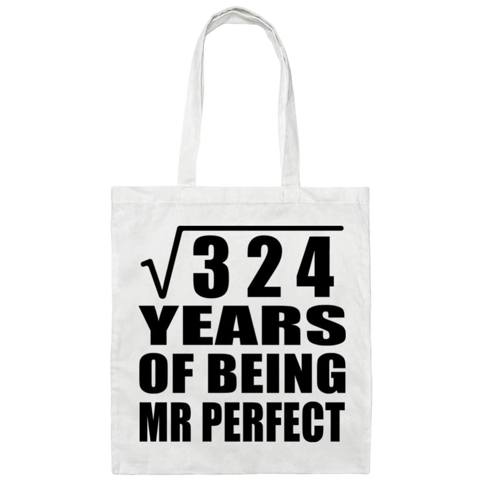 18th Anniversary Square Root of 324 Years of Mr Perfect - Tote Bag White
