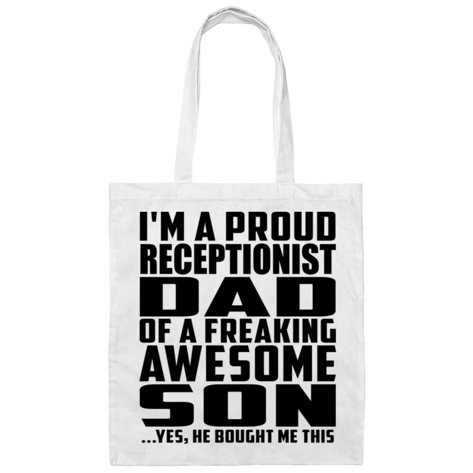 Proud Receptionist Dad Of Awesome Son - Tote Bag White