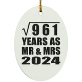 31st Anniversary Square Root of 961 Years As Mr & Mrs 2024 - Oval Ornament