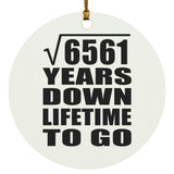 81st Anniversary Square Root of 6561 Years Lifetime To Go - Circle Ornament