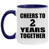 2nd Anniversary Cheers To 2 Years Together - 11oz Accent Mug Purple