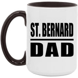 St. Bernard Dad - 15oz Accent Mug Black