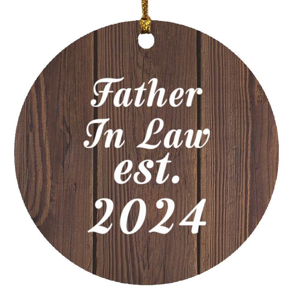 Father In Law Established EST. 2024 - Circle Ornament D