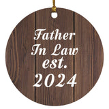 Father In Law Established EST. 2024 - Circle Ornament D