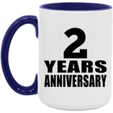 2nd Anniversary 2 Years Anniversary - 15oz Accent Mug Purple