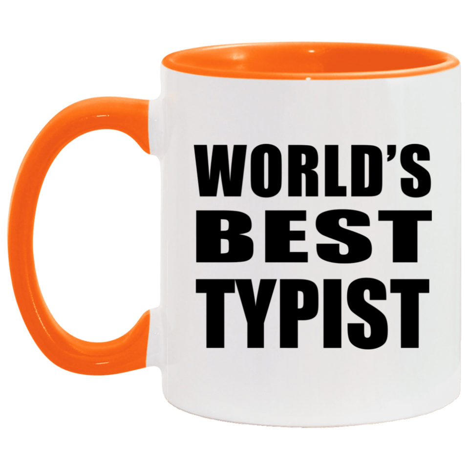 World's Best Typist - 11oz Accent Mug Orange