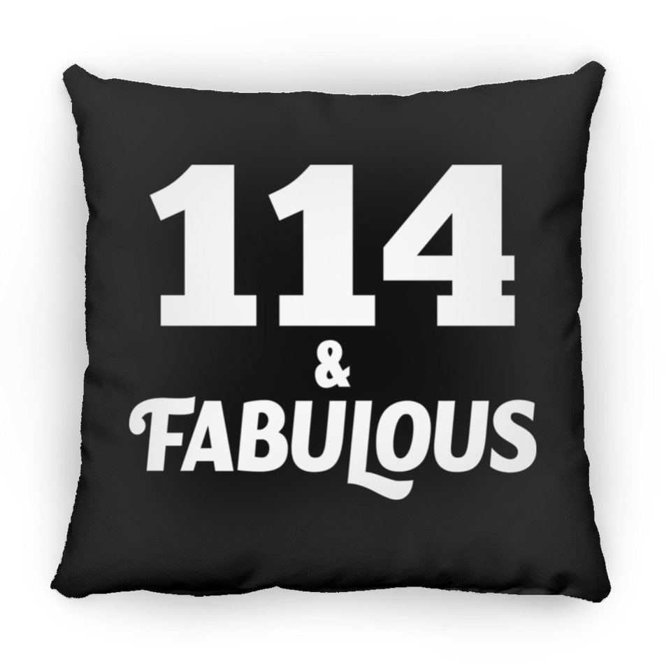 114th Birthday 114 & Fabulous - Throw Pillow Black
