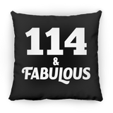 114th Birthday 114 & Fabulous - Throw Pillow Black