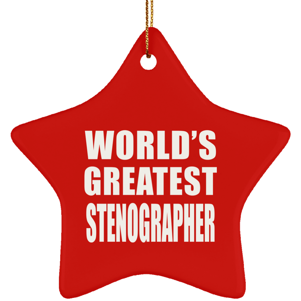 World's Greatest Stenographer - Star Ornament