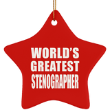 World's Greatest Stenographer - Star Ornament