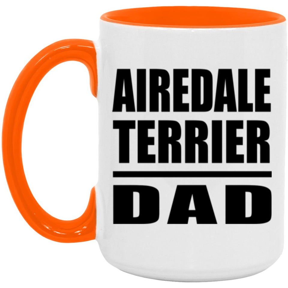 Airedale Terrier Dad - 15oz Accent Mug Orange