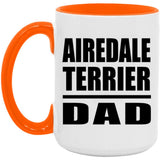 Airedale Terrier Dad - 15oz Accent Mug Orange