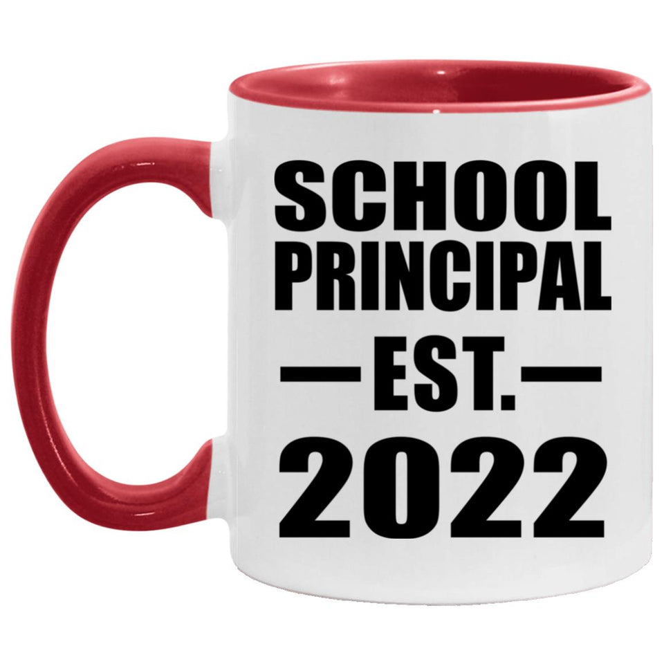 School Principal Established EST. 2022 - 11oz Accent Mug Red