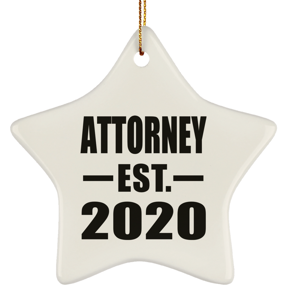 Attorney Established EST. 2020 - Star Ornament