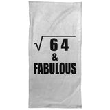 8th Birthday Square Root of 64 & Fabulous - Hand Towel