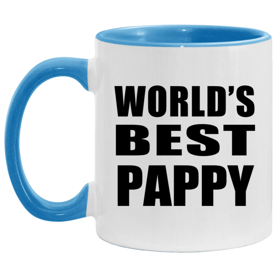World's Best Pappy - 11oz Accent Mug Blue