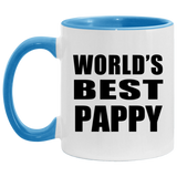 World's Best Pappy - 11oz Accent Mug Blue