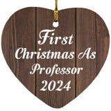 First Christmas As Professor 2024 - Heart Ornament D
