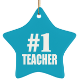 Number One #1 Teacher - Star Ornament