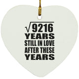 96th Anniversary Square Root of 9216 Years Still In Love - Heart Ornament