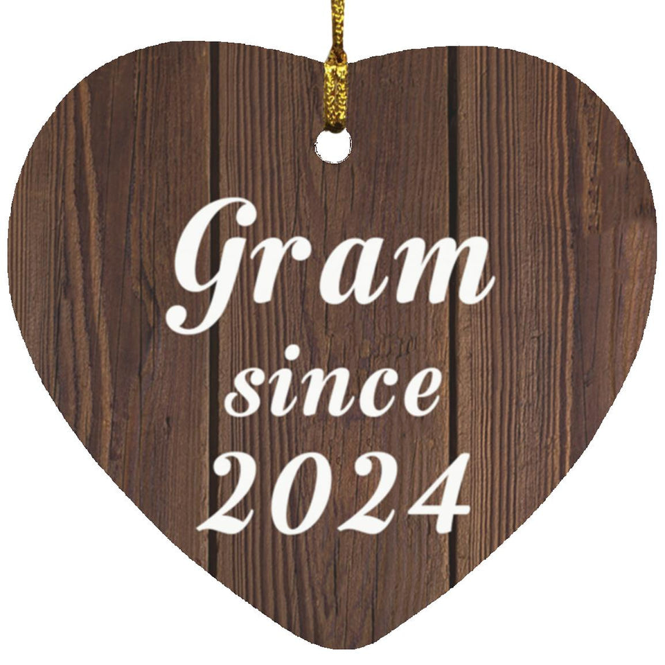 Gram Since 2024 - Heart Ornament D