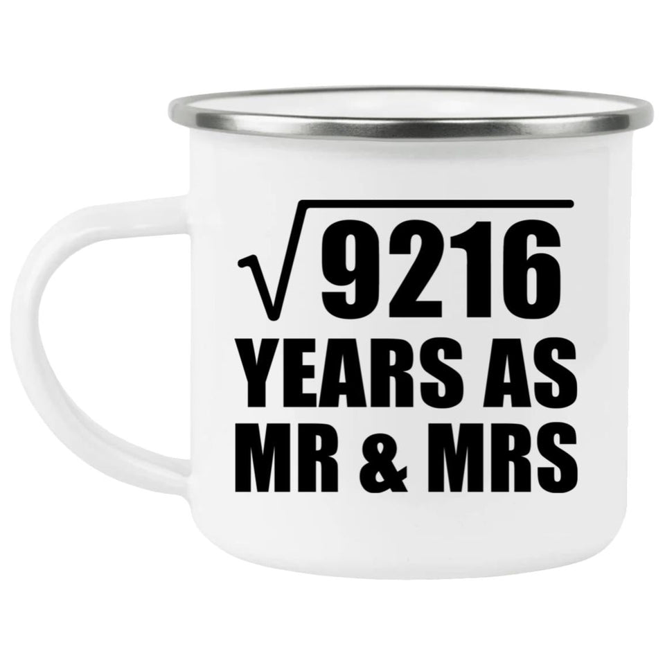 96th Anniversary Square Root of 9216 Years As Mr & Mrs - 12oz Camping Mug