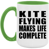 Kite Flying Makes Life Complete - 15oz Accent Mug Green