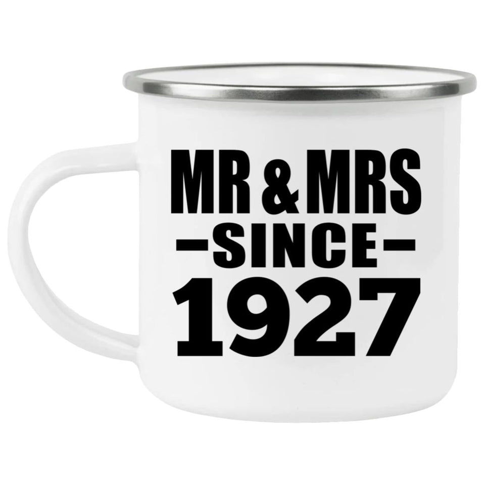 97th Anniversary Mr & Mrs Since 1927 - 12oz Camping Mug