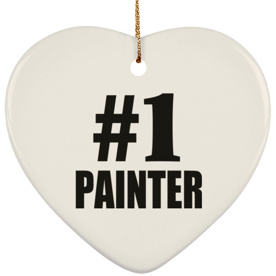 Number One #1 Painter - Heart Ornament