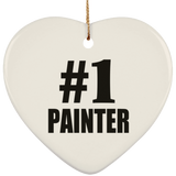 Number One #1 Painter - Heart Ornament