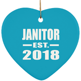 Janitor Established EST. 2018 - Heart Ornament