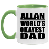 Allan World's Okayest Dad - 11oz Accent Mug Green