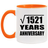 39th Anniversary Square Root of 1521 Years Anniversary - 11oz Accent Mug Orange