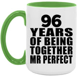 96th Anniversary 96 Years Of Being Mr Perfect - 15oz Accent Mug Green