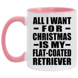 All I Want For Christmas Is My Flat-Coated Retriever - 11oz Accent Mug Pink