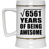 81st Birthday Square Root of 6561 Years of Being Awesome - Beer Stein