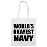 World's Okayest Navy - Tote Bag White