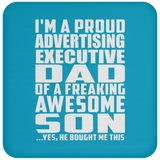 Proud Advertising Executive Dad Of Awesome Son - Drink Coaster