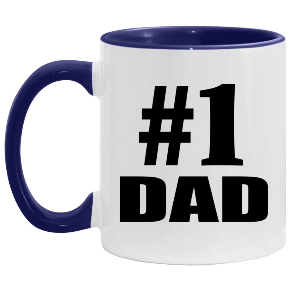 Number One #1 Dad - 11oz Accent Mug Purple