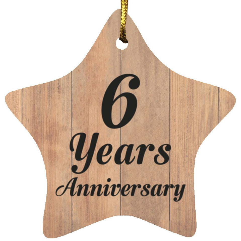 6th Anniversary 6 Years Anniversary - Star Ornament C