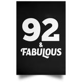 92nd Birthday 92 & Fabulous - Poster Portrait