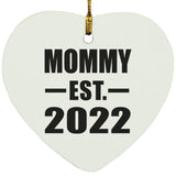 Mommy Established EST. 2022 - Heart Ornament
