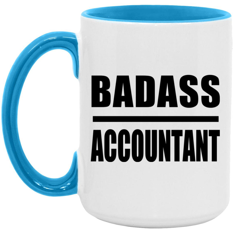 Badass Accountant - 15oz Accent Mug Blue