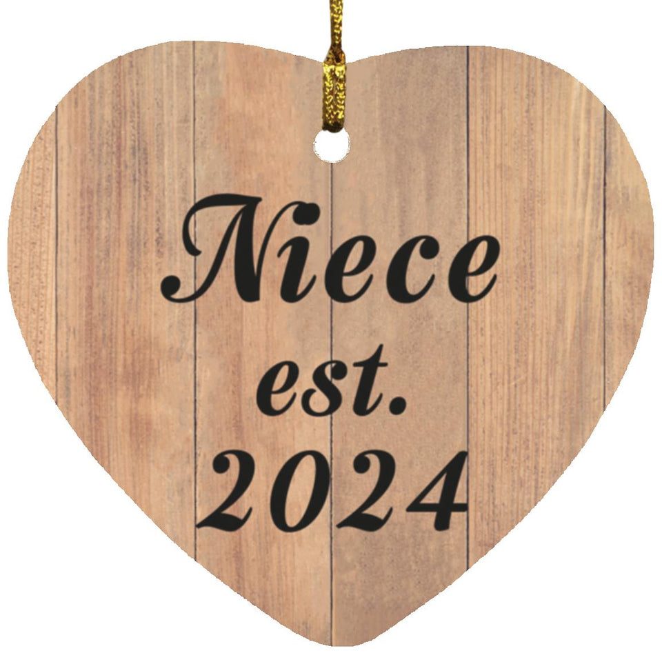 Niece Established EST. 2024 - Heart Ornament C