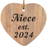 Niece Established EST. 2024 - Heart Ornament C