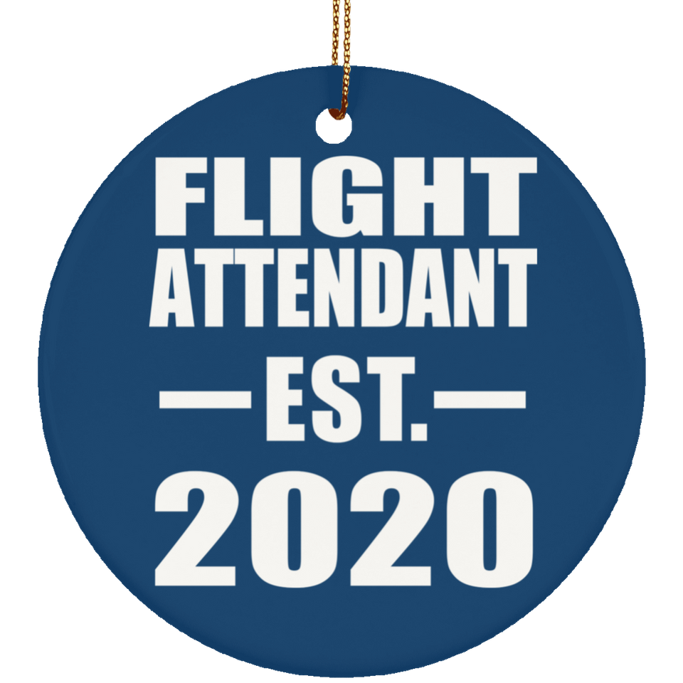 Flight Attendant Established EST. 2020 - Circle Ornament
