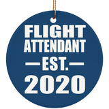 Flight Attendant Established EST. 2020 - Circle Ornament