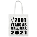 51st Anniversary Square Root of 2601 Years As Mr & Mrs 2021 - Tote Bag White