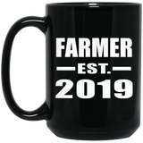 Farmer Established EST. 2019 - 15oz Coffee Mug Black