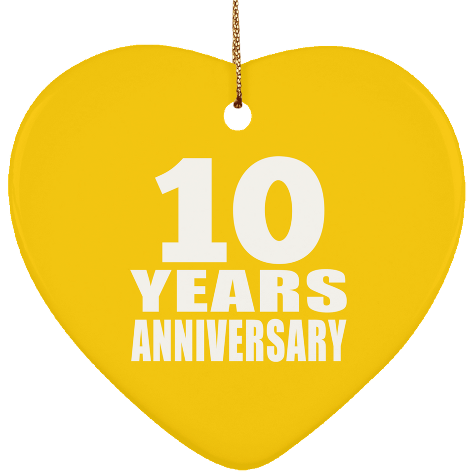10th Anniversary 10 Years - Heart Ornament